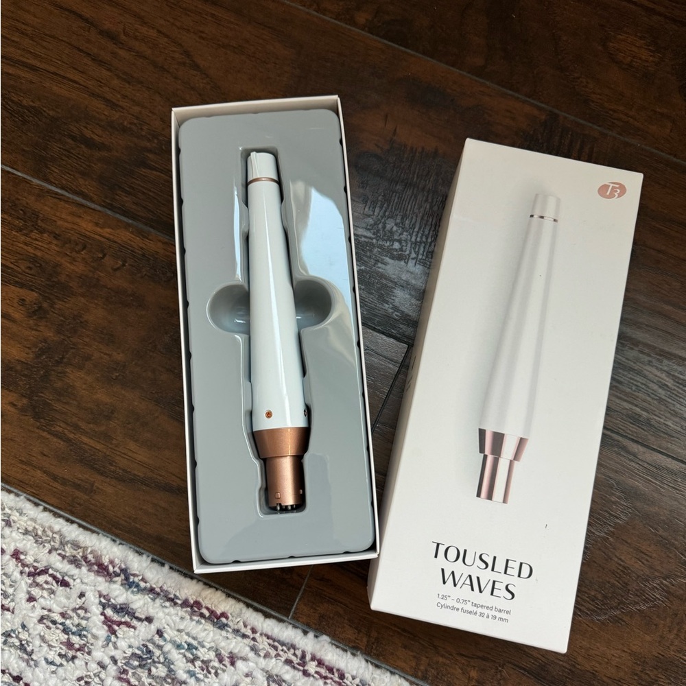 T3 White and Gold Hair Styling Tool Sleek Design